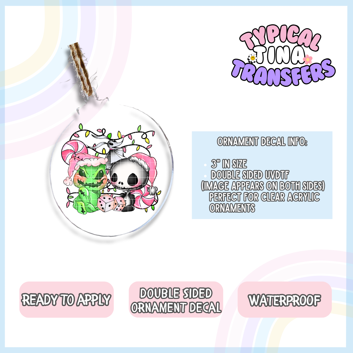 Oogie and jack | 3" Ornament Decal